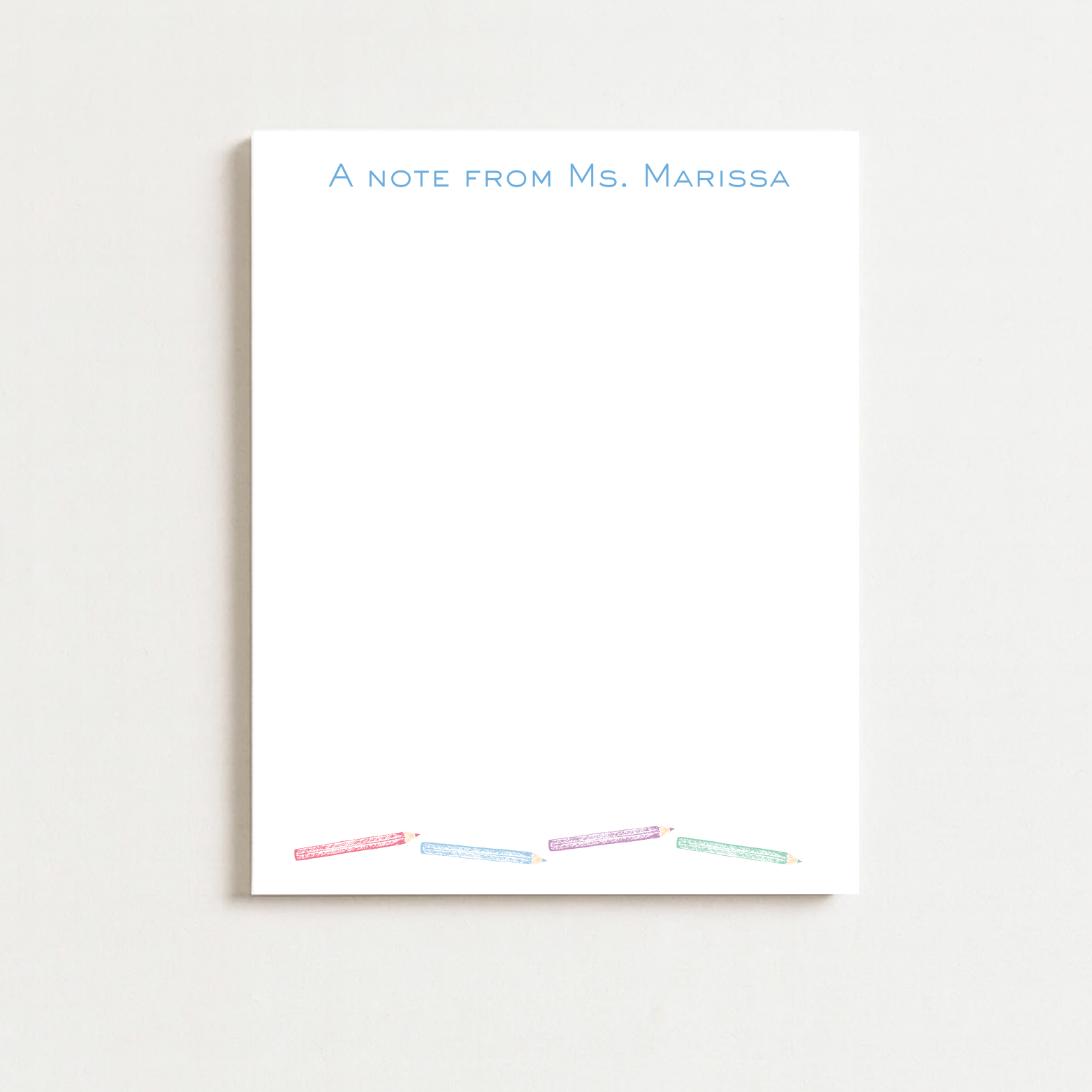 Personalized Pencil Notepad for Teachers