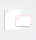 Personalized Pink Bow Stationary and Notepad Gift Set
