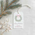 Pink Holiday Wreath Gift Tag